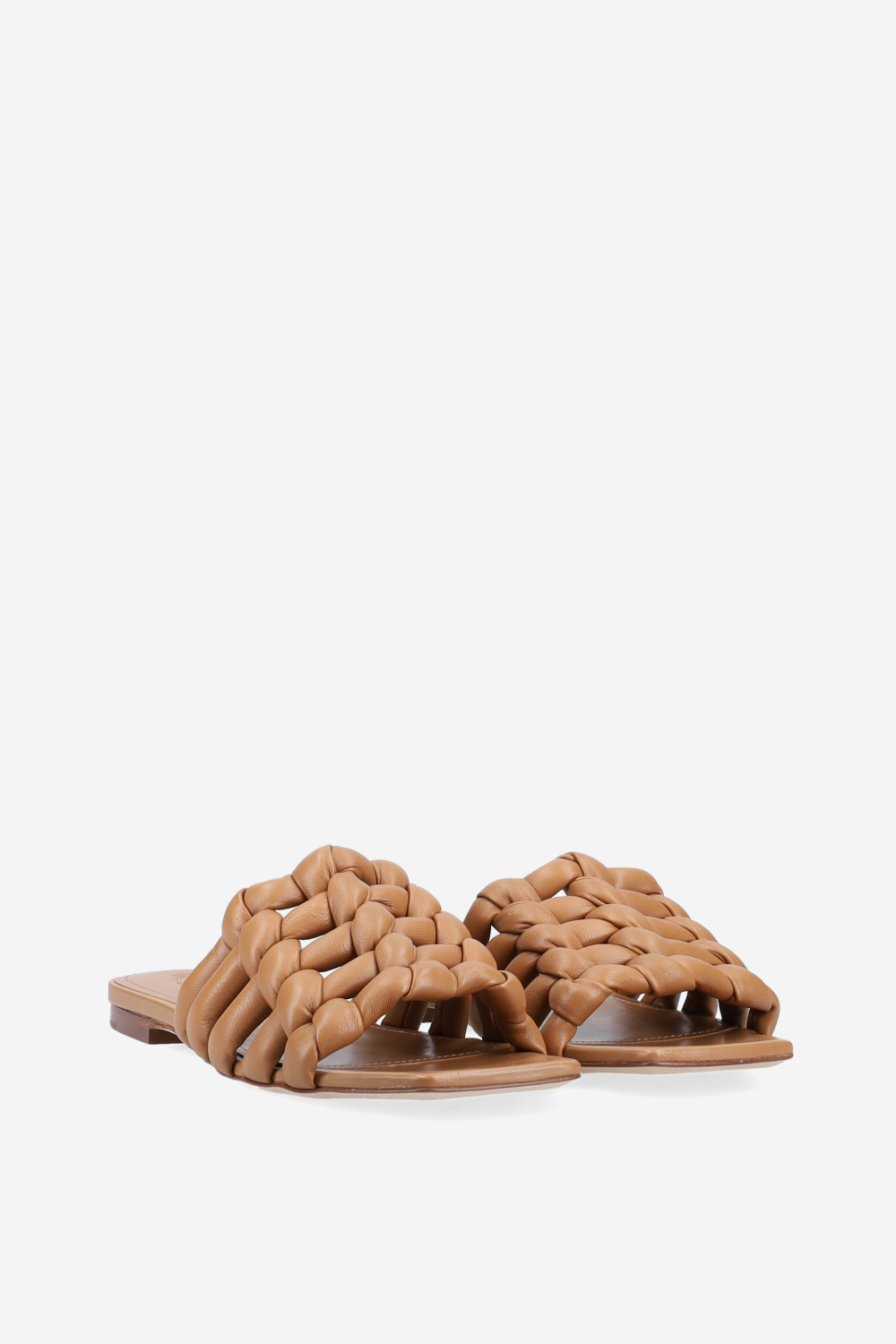 Leather braided sandals