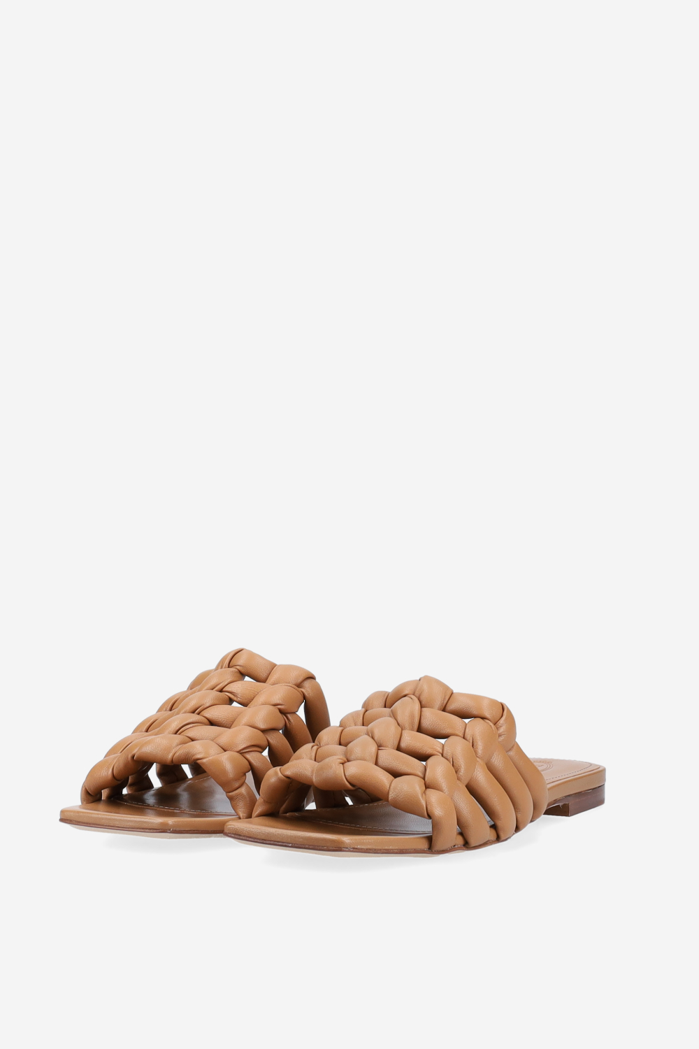 Leather braided sandals