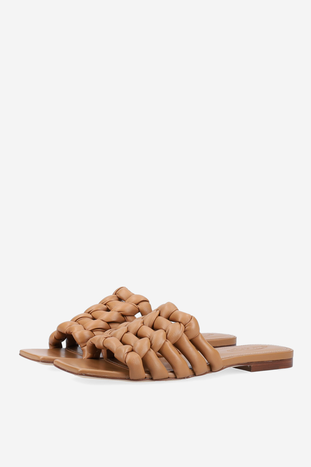 Leather braided sandals