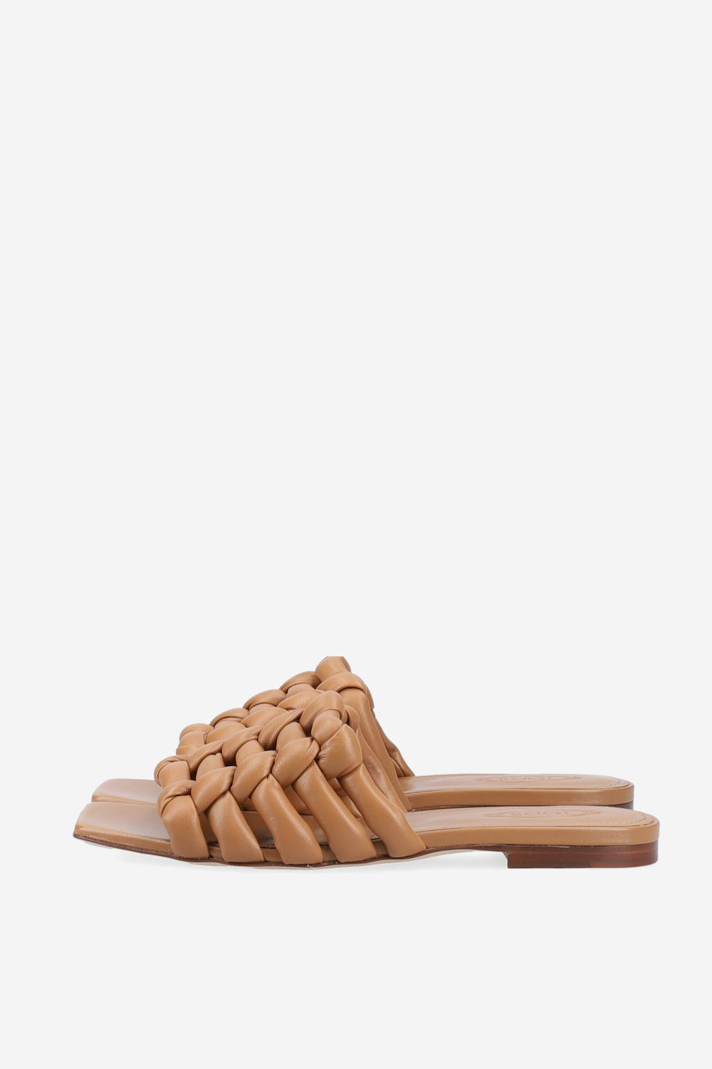 Leather braided sandals