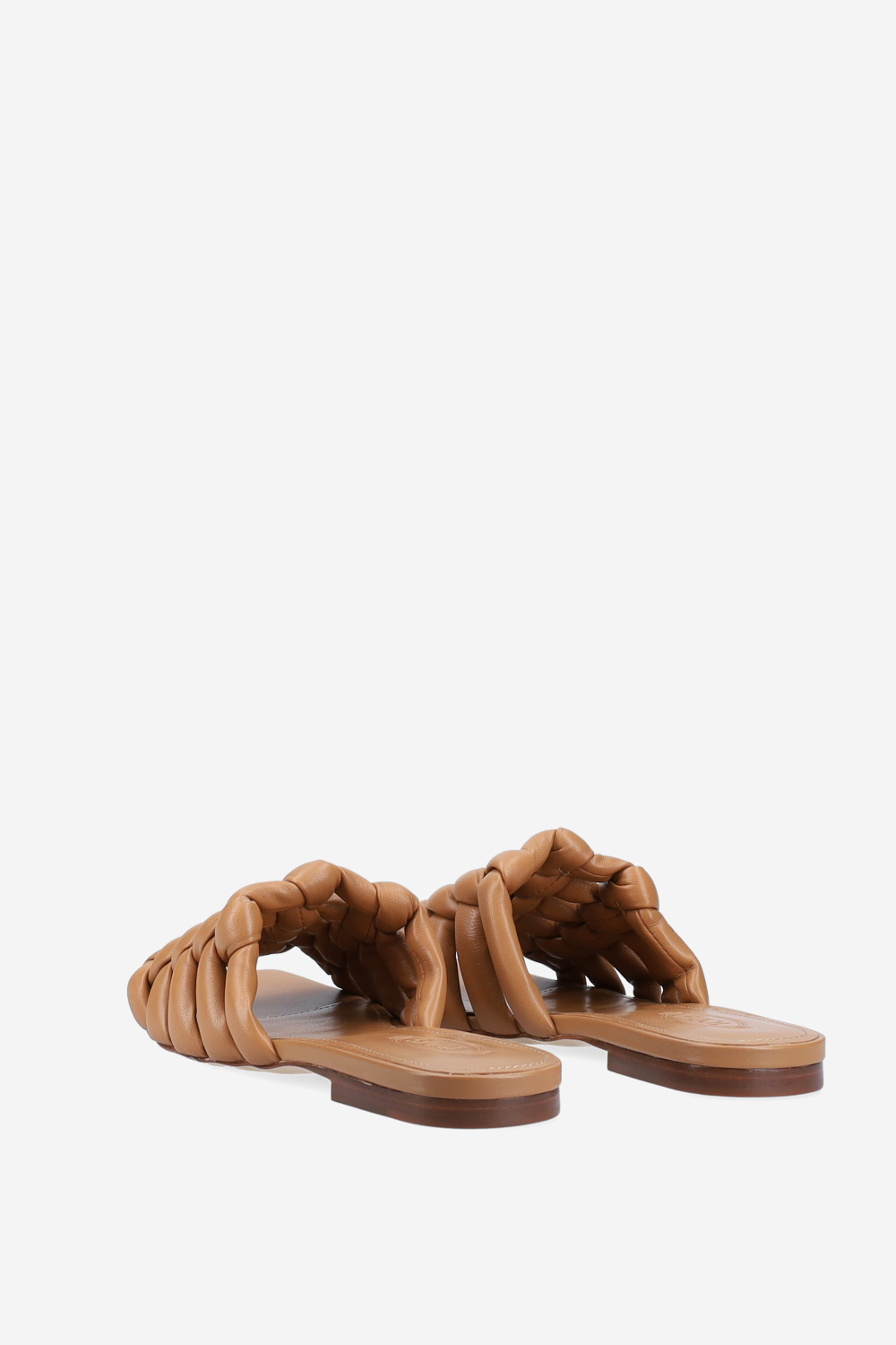 Leather braided sandals