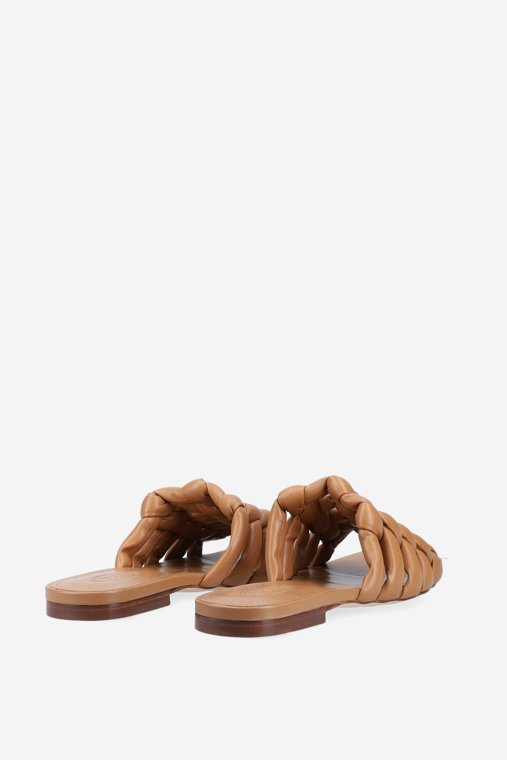 Leather braided sandals