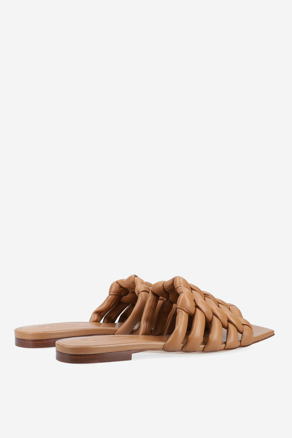 Leather braided sandals