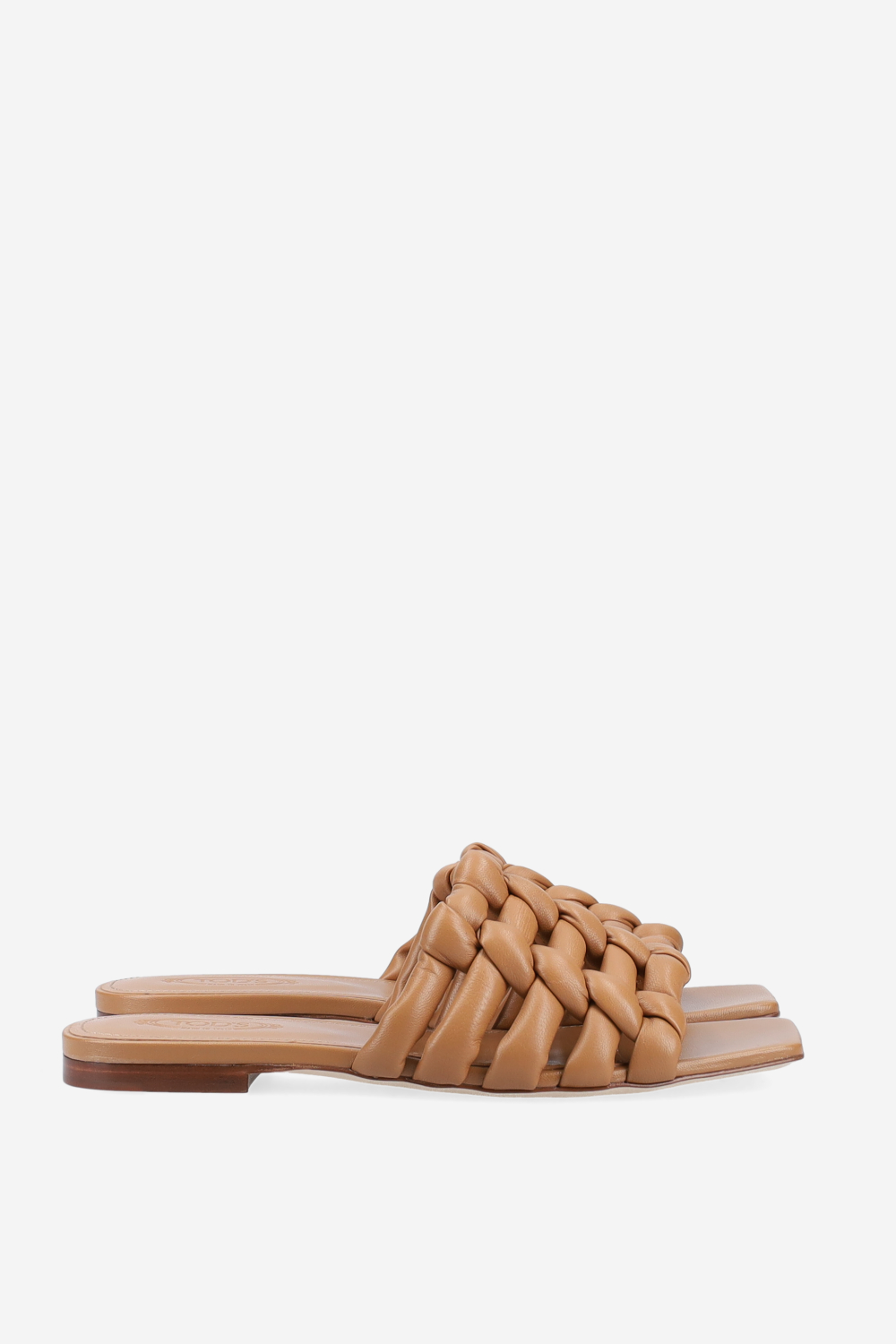 Leather braided sandals