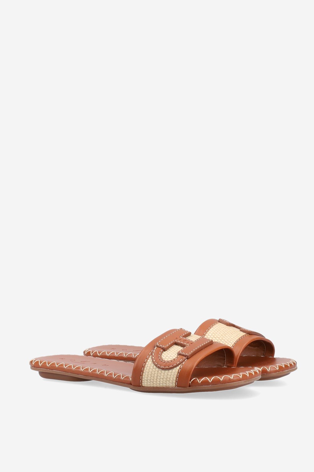 H685 leather/raffia sandals