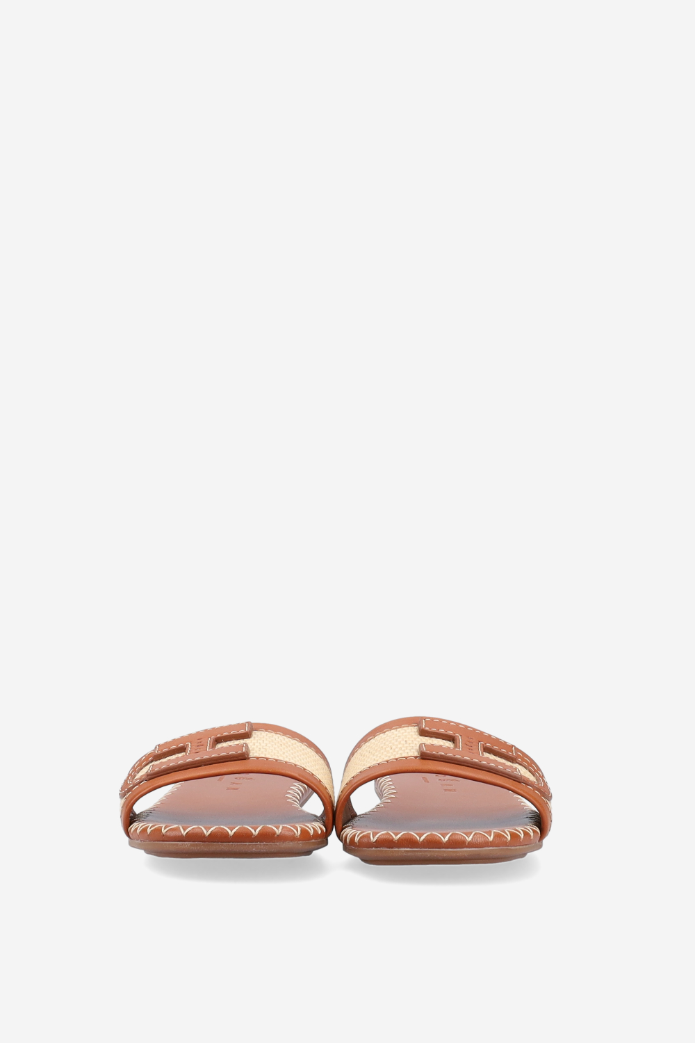H685 leather/raffia sandals