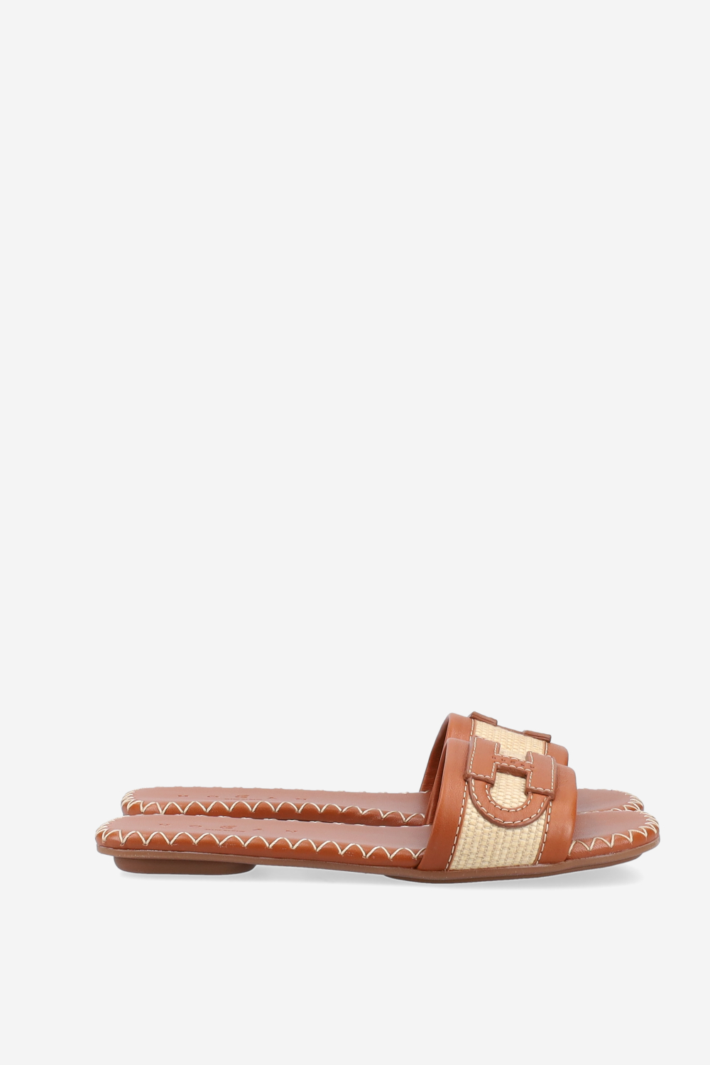 H685 leather/raffia sandals