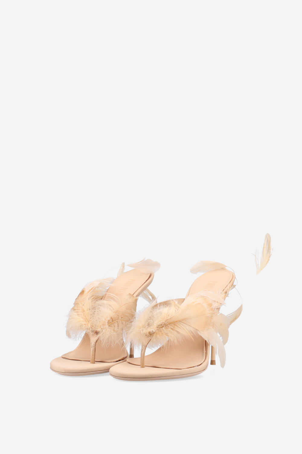 Lidia feather thong mules