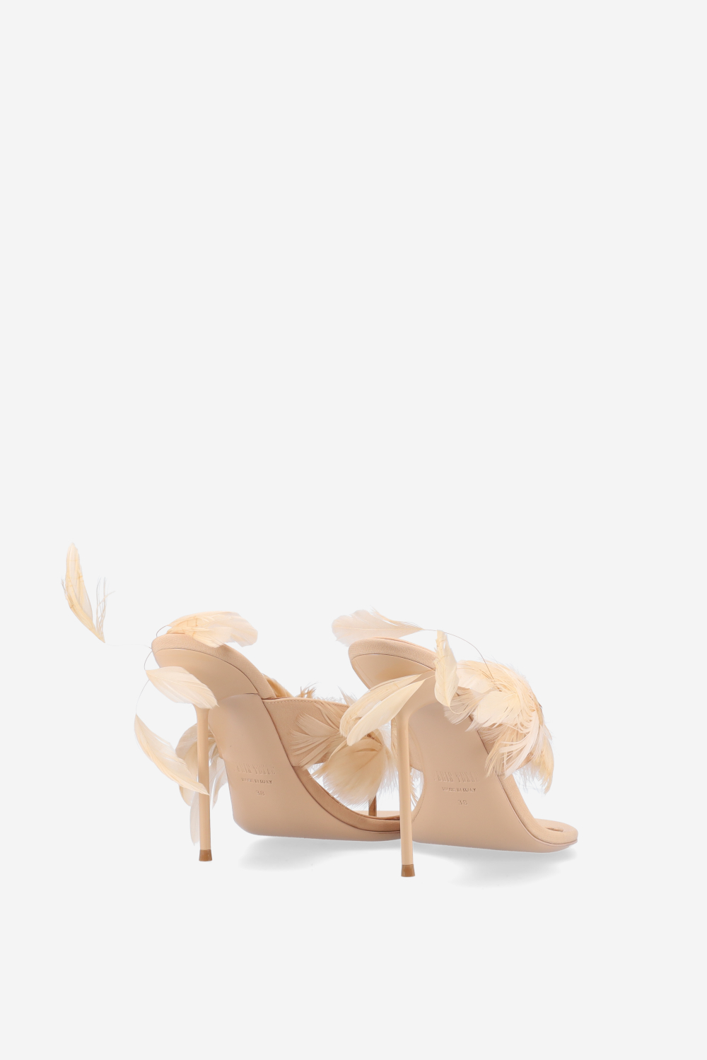 Lidia feather thong mules