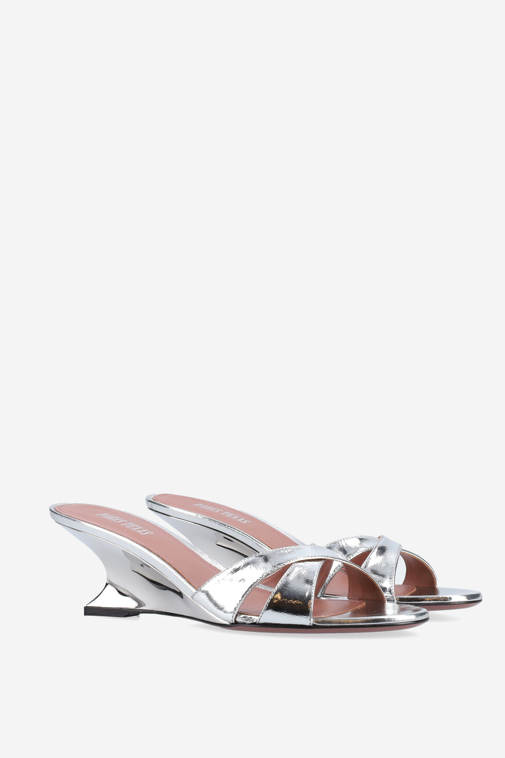 Nina 50 metallic leather mules