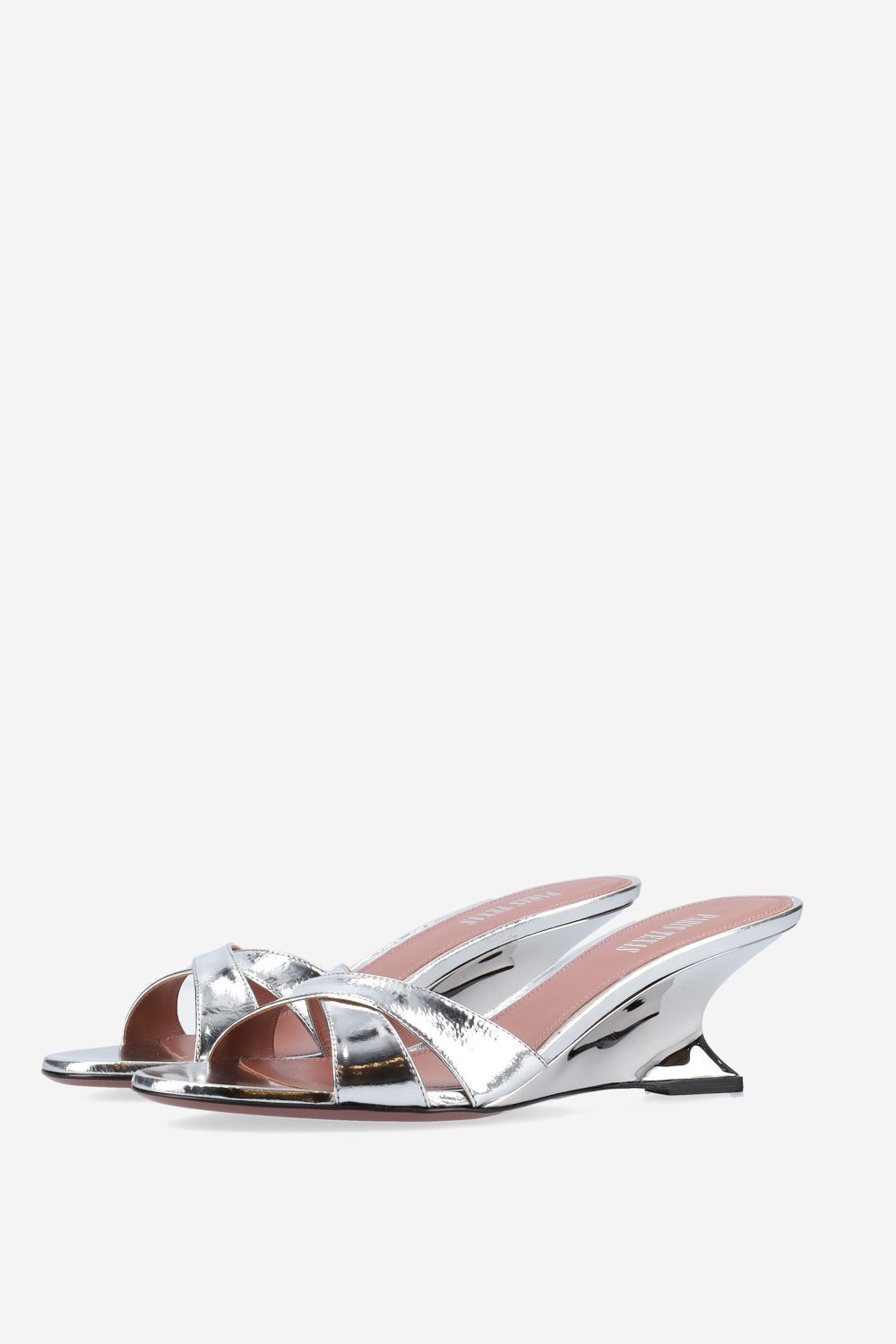 Nina 50 metallic leather mules