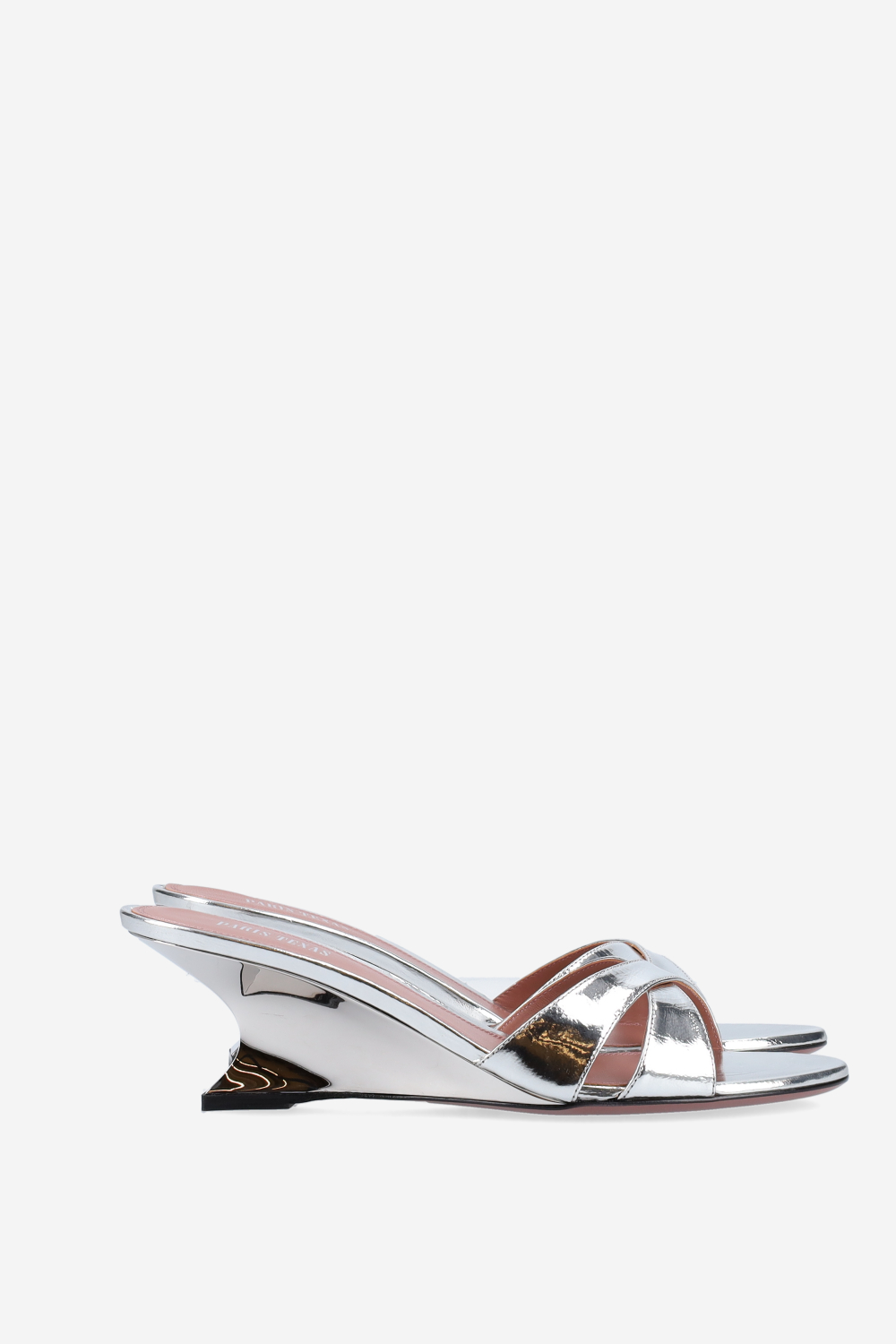 Nina 50 metallic leather mules