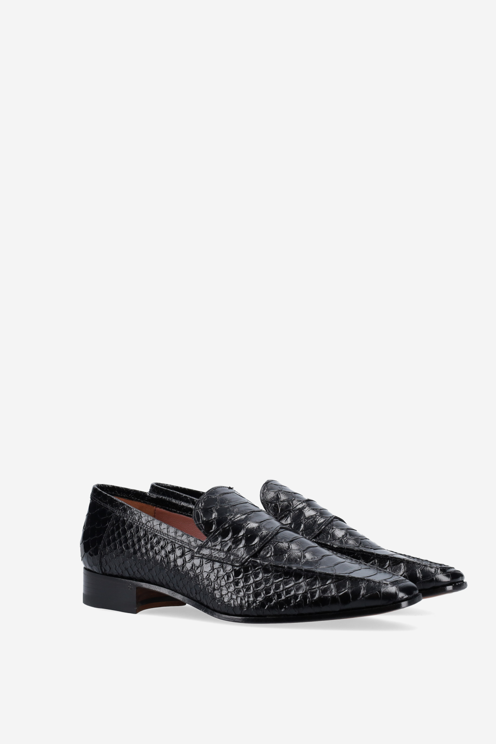 Alain printed python leather loafers