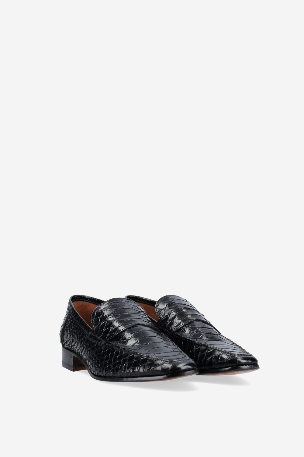 Alain printed python leather loafers