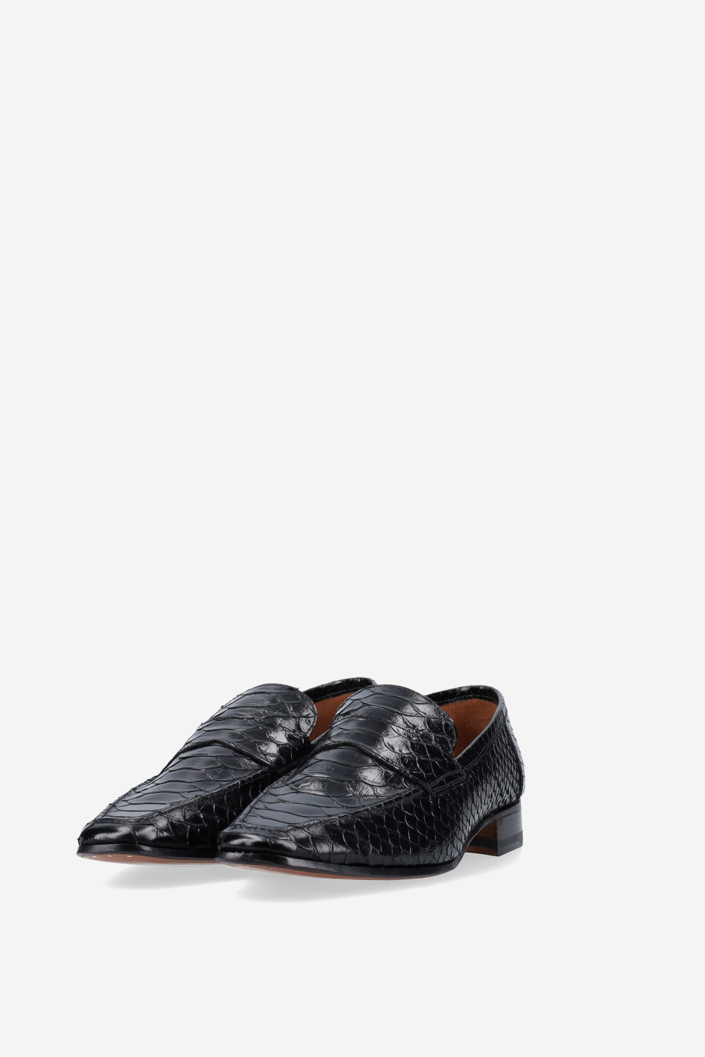 Alain printed python leather loafers
