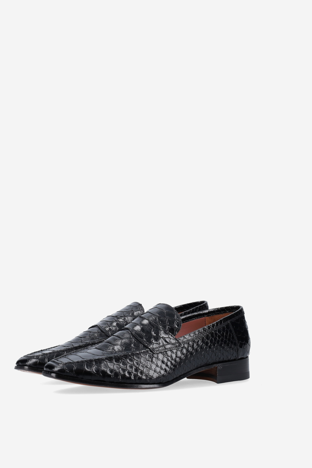 Alain printed python leather loafers