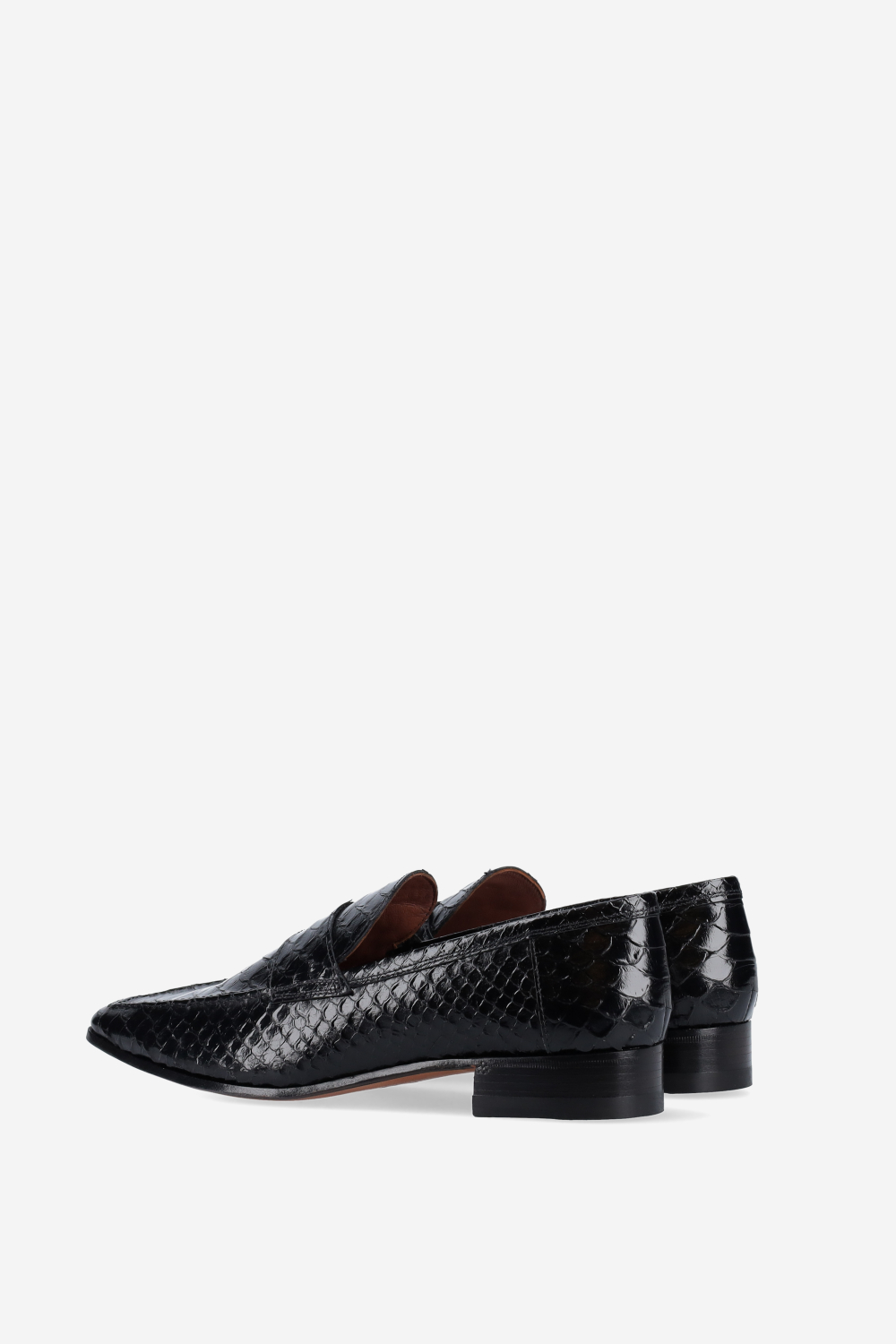 Alain printed python leather loafers