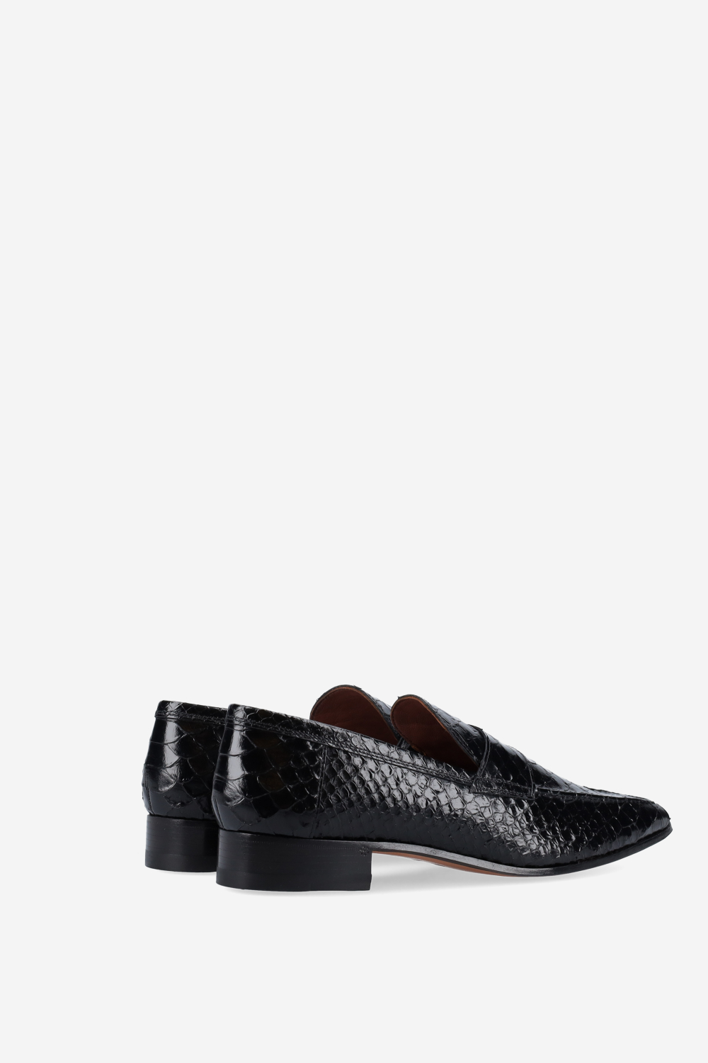 Alain printed python leather loafers