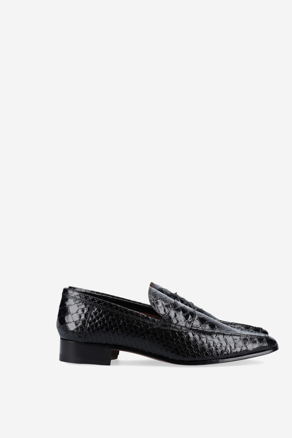 Alain printed python leather loafers