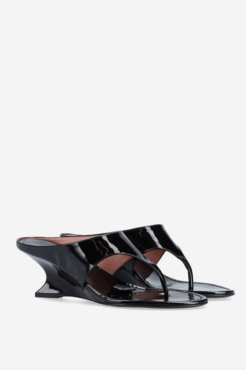 Nina thong patent leather mules