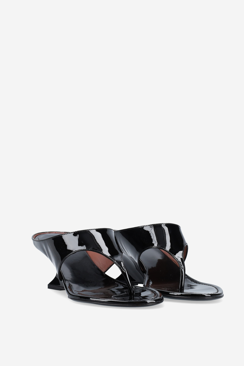 Nina thong patent leather mules