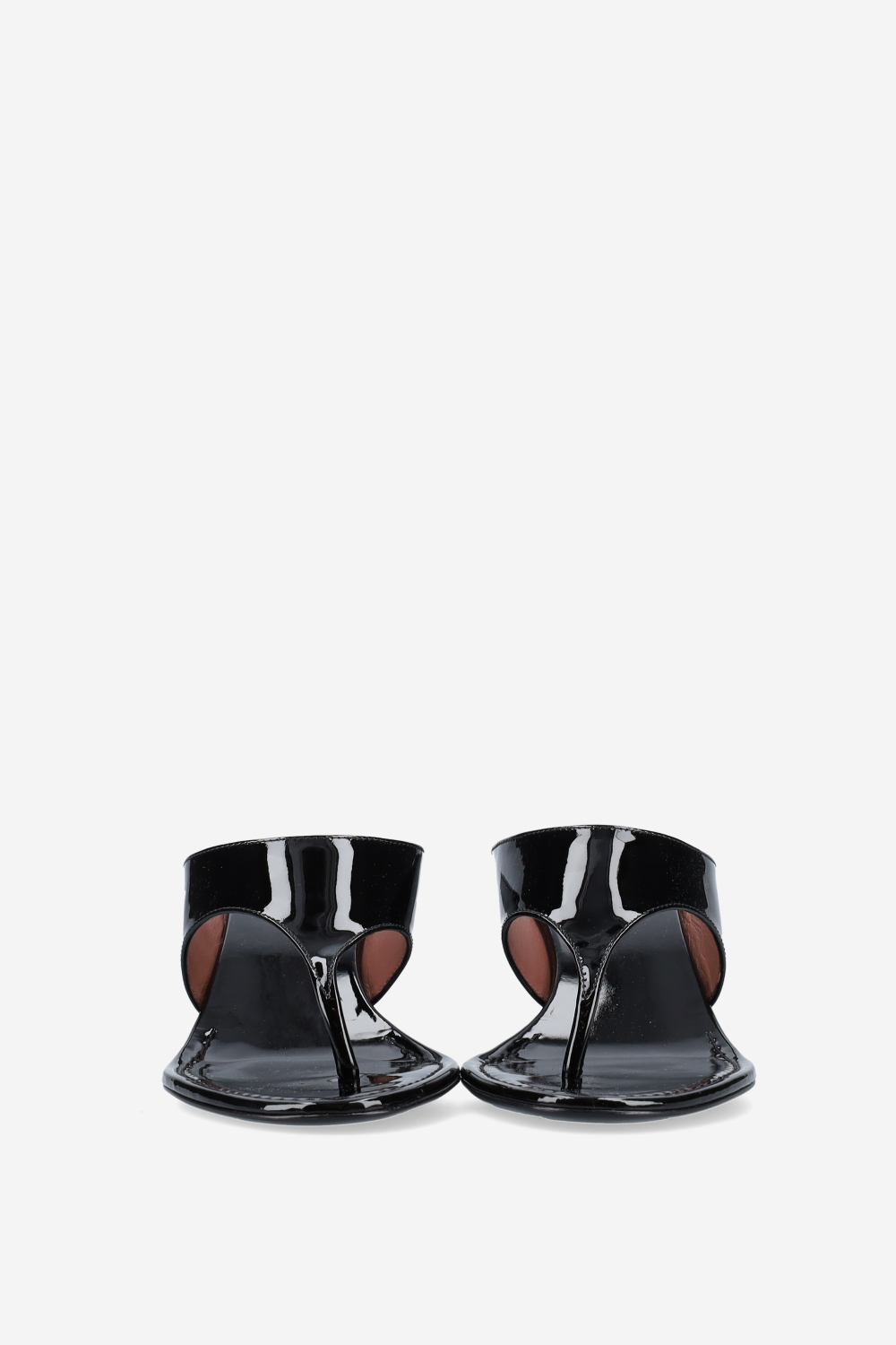 Nina thong patent leather mules