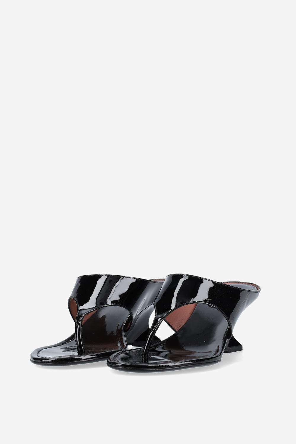 Nina thong patent leather mules