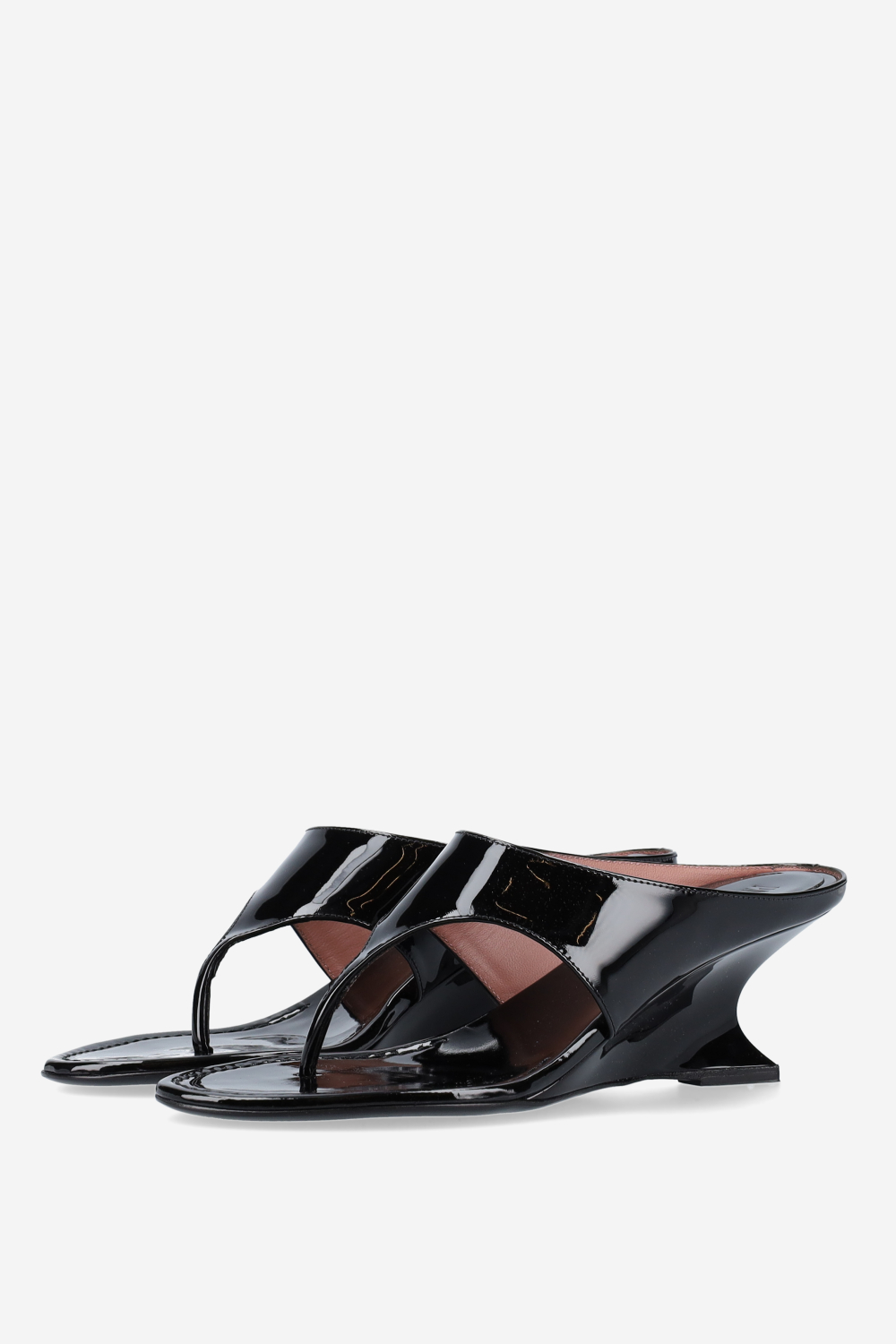 Nina thong patent leather mules