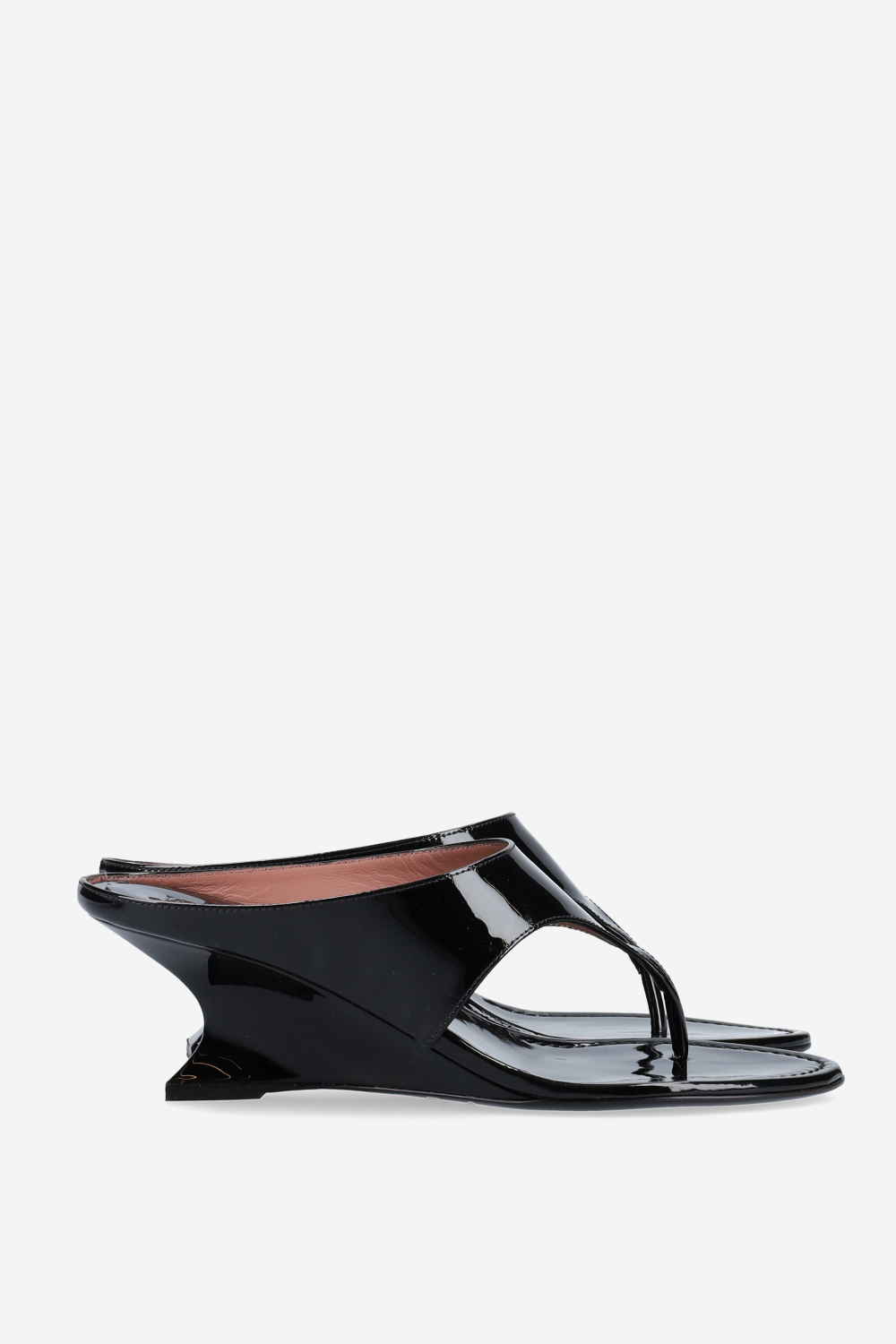Nina thong patent leather mules