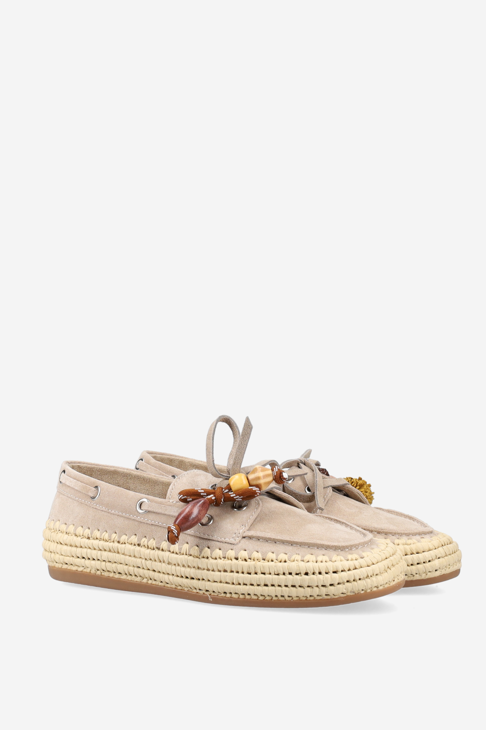 Raffia trimmed suede espadrilles