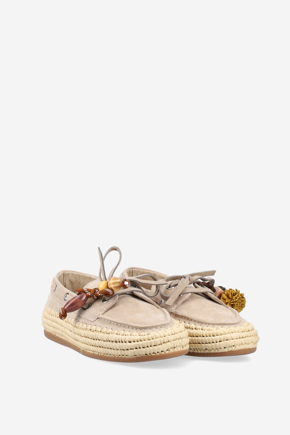 Raffia trimmed suede espadrilles