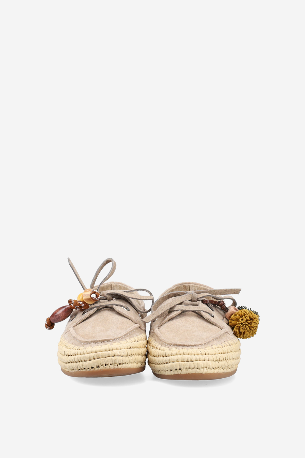 Raffia trimmed suede espadrilles