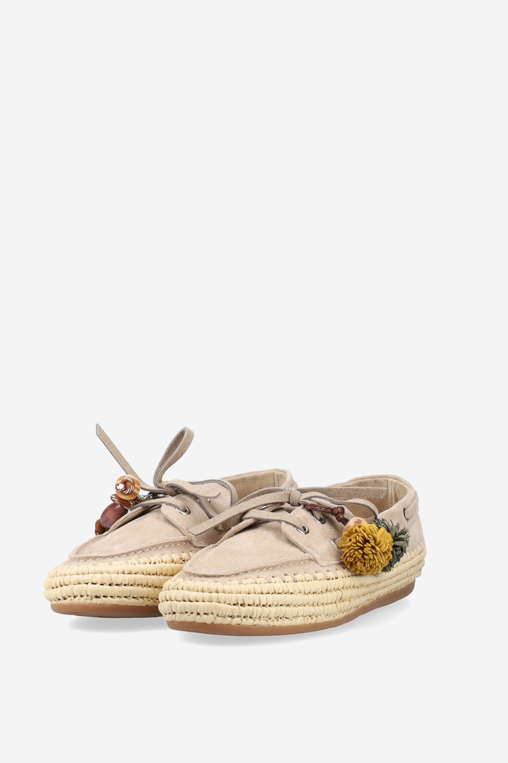 Raffia trimmed suede espadrilles