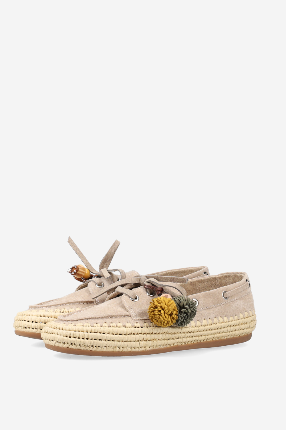 Raffia trimmed suede espadrilles