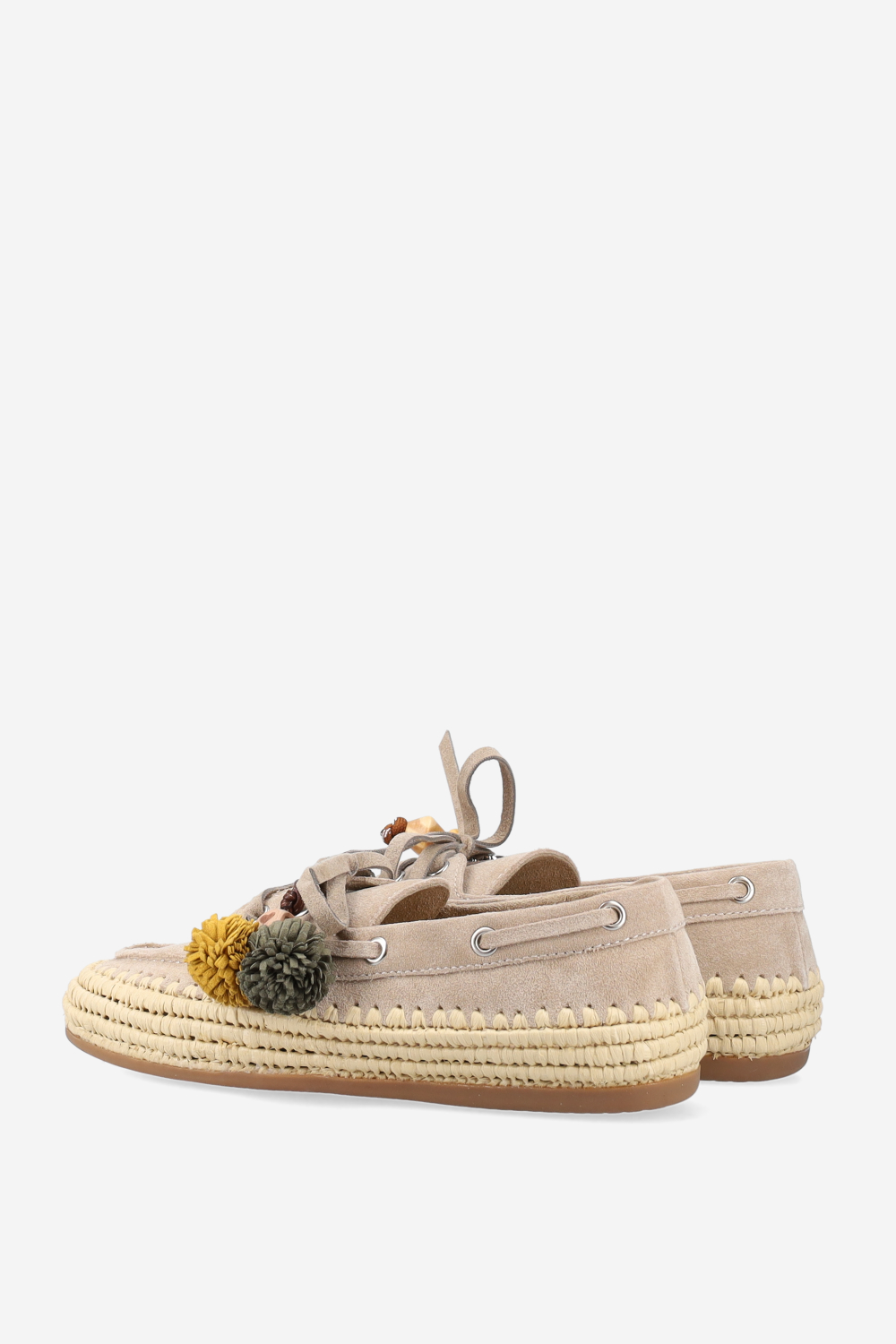 Raffia trimmed suede espadrilles