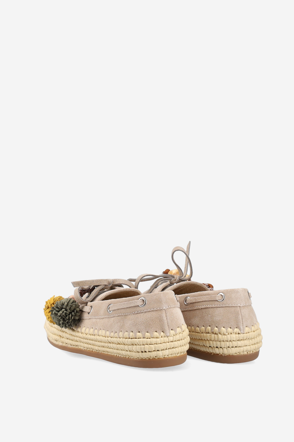 Raffia trimmed suede espadrilles