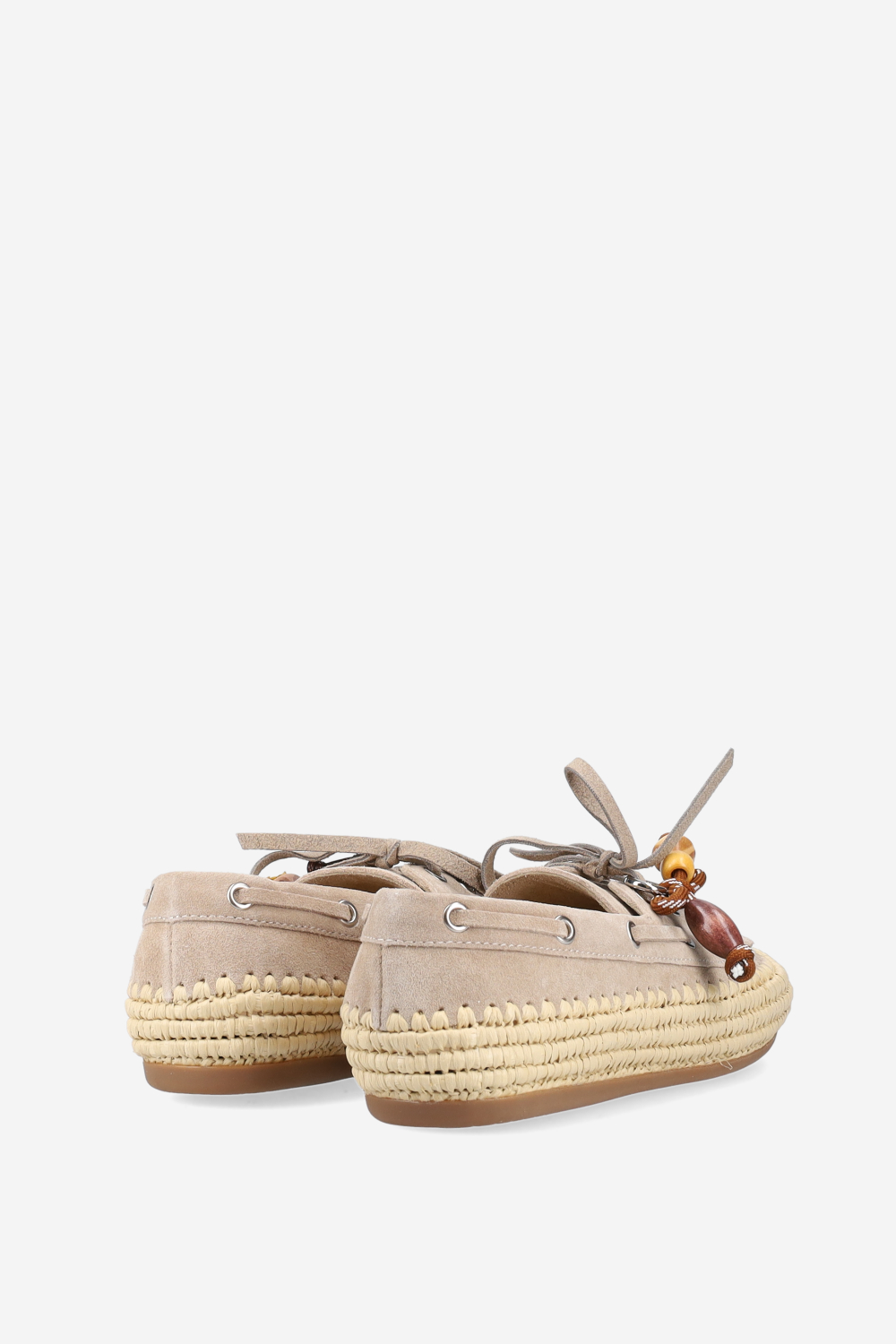 Raffia trimmed suede espadrilles
