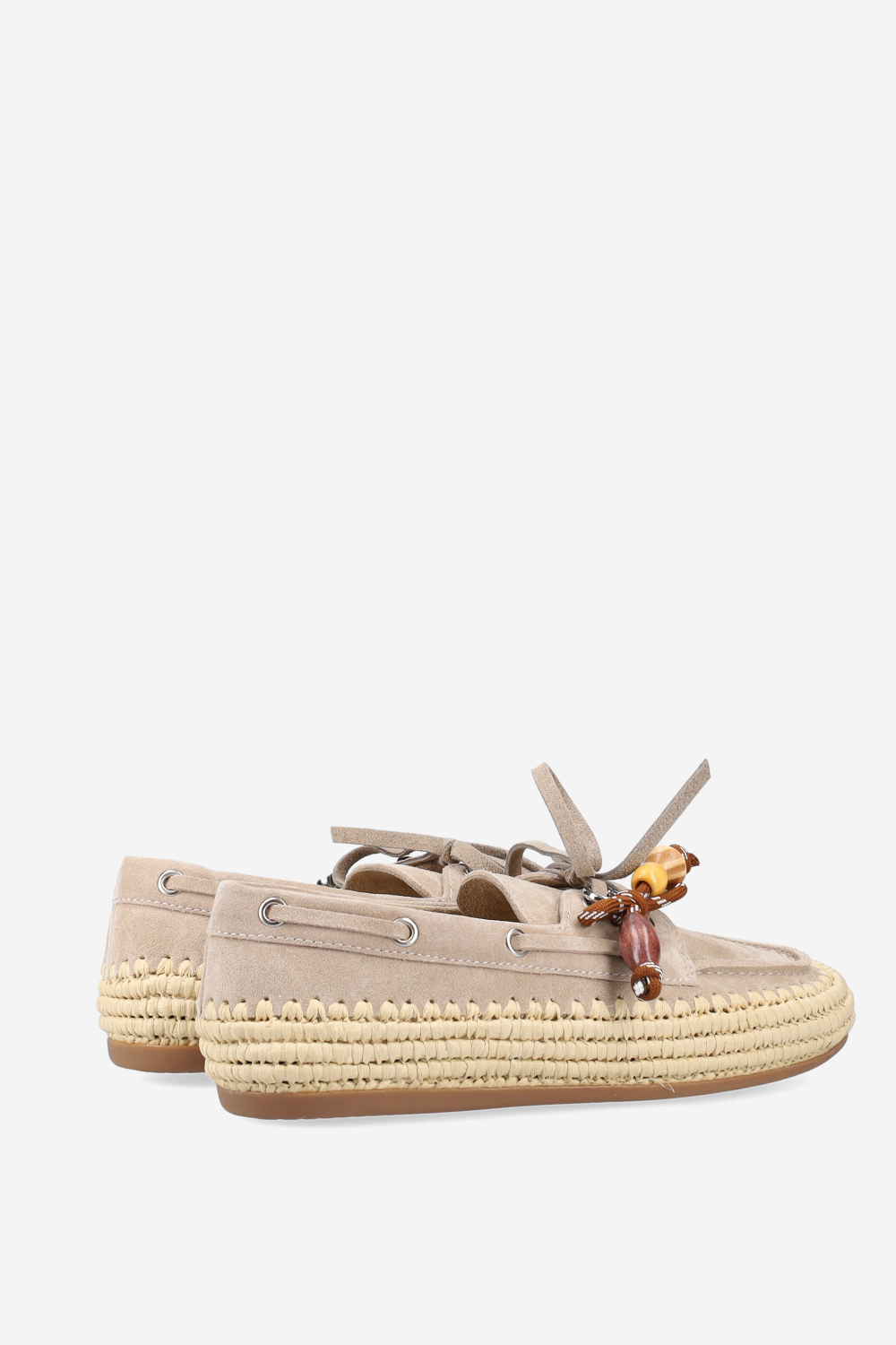 Raffia trimmed suede espadrilles