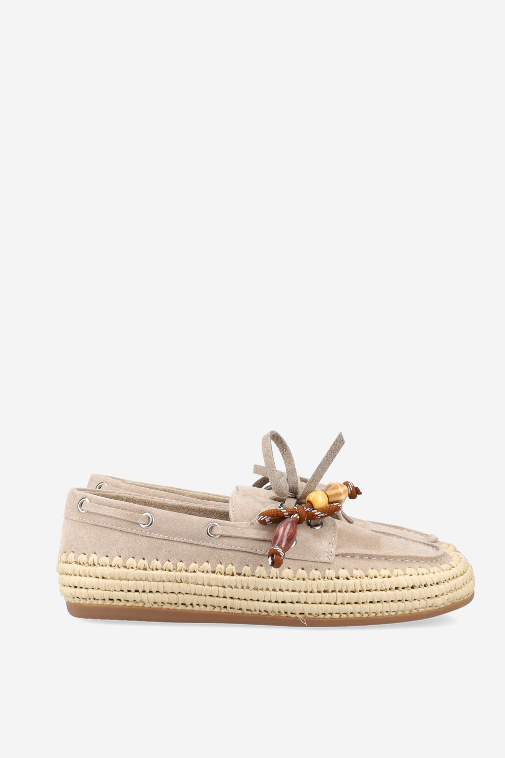 Raffia trimmed suede espadrilles