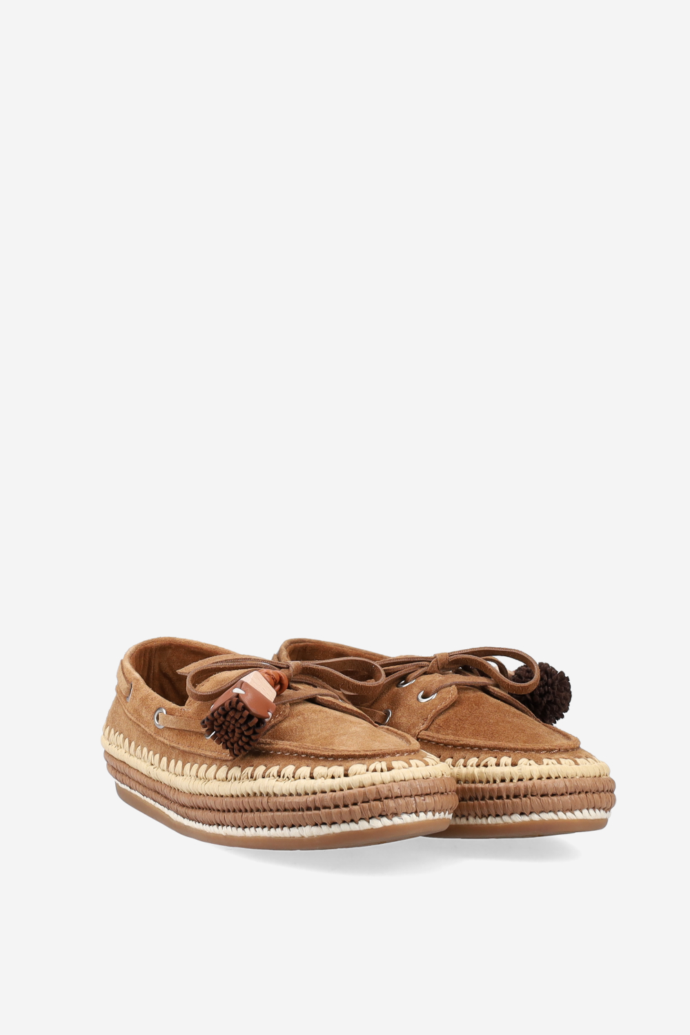 Raffia trimmed suede espadrilles