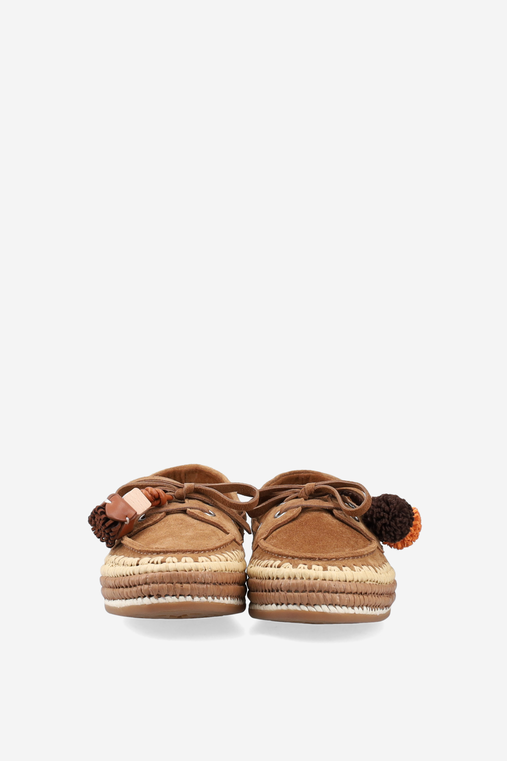 Raffia trimmed suede espadrilles