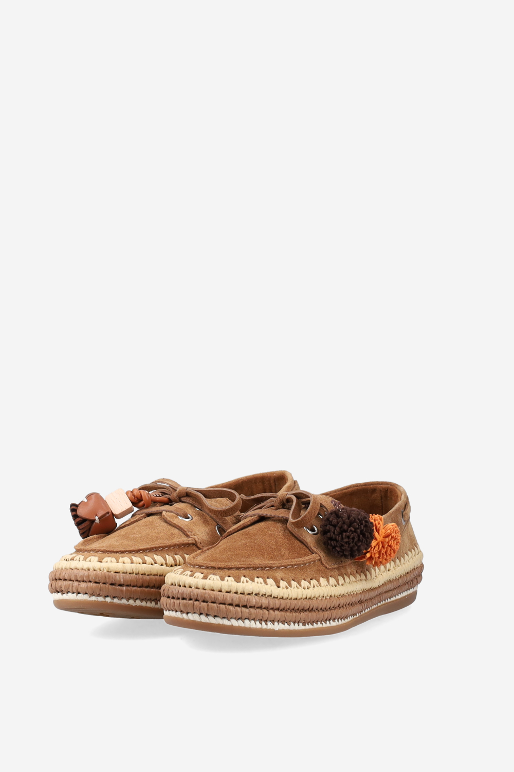 Raffia trimmed suede espadrilles