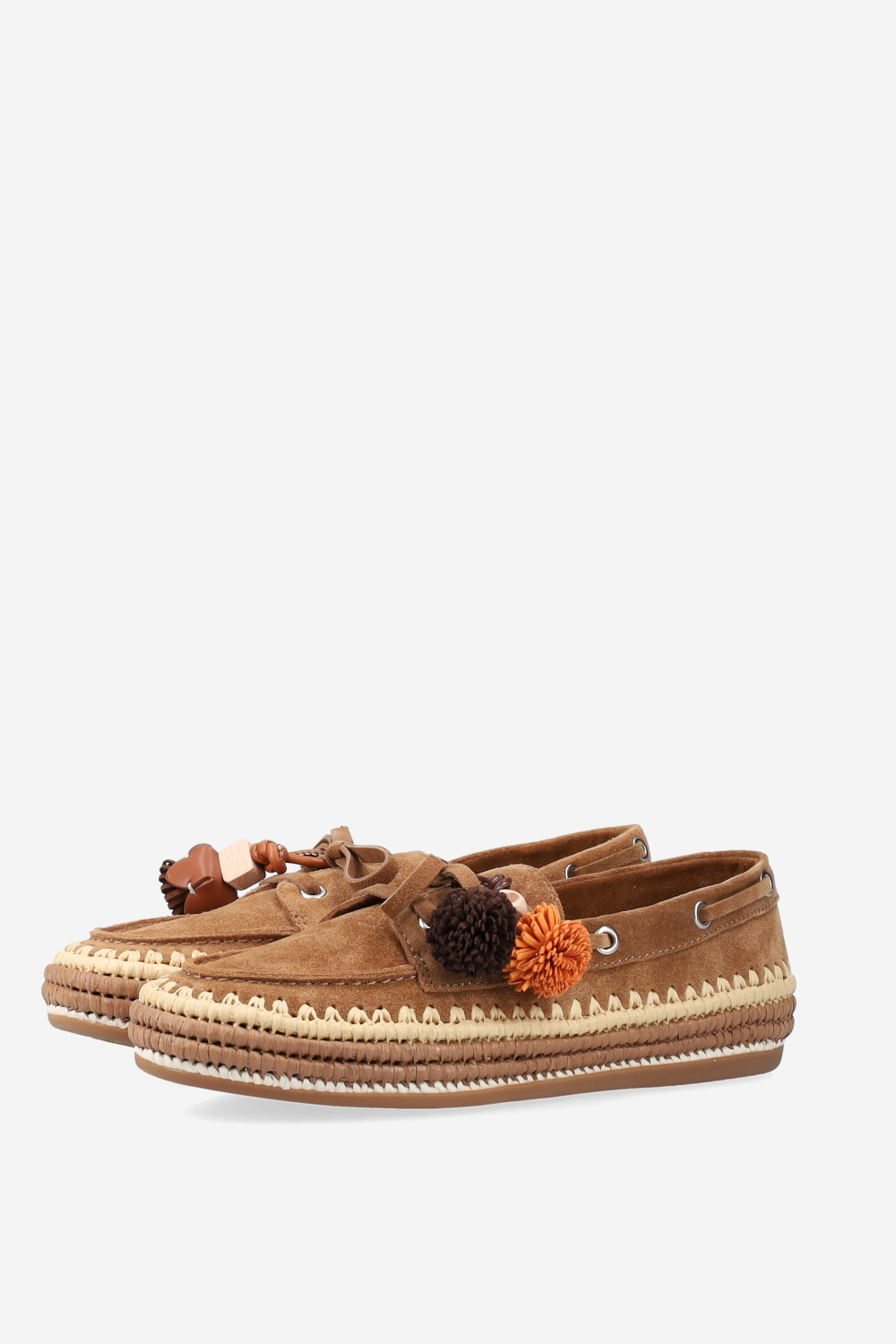Raffia trimmed suede espadrilles