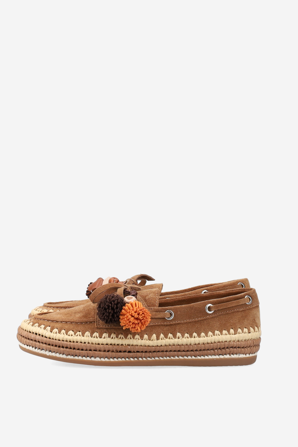 Raffia trimmed suede espadrilles