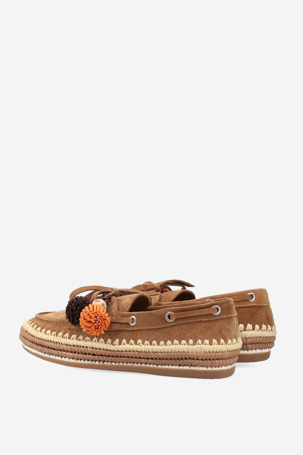 Raffia trimmed suede espadrilles