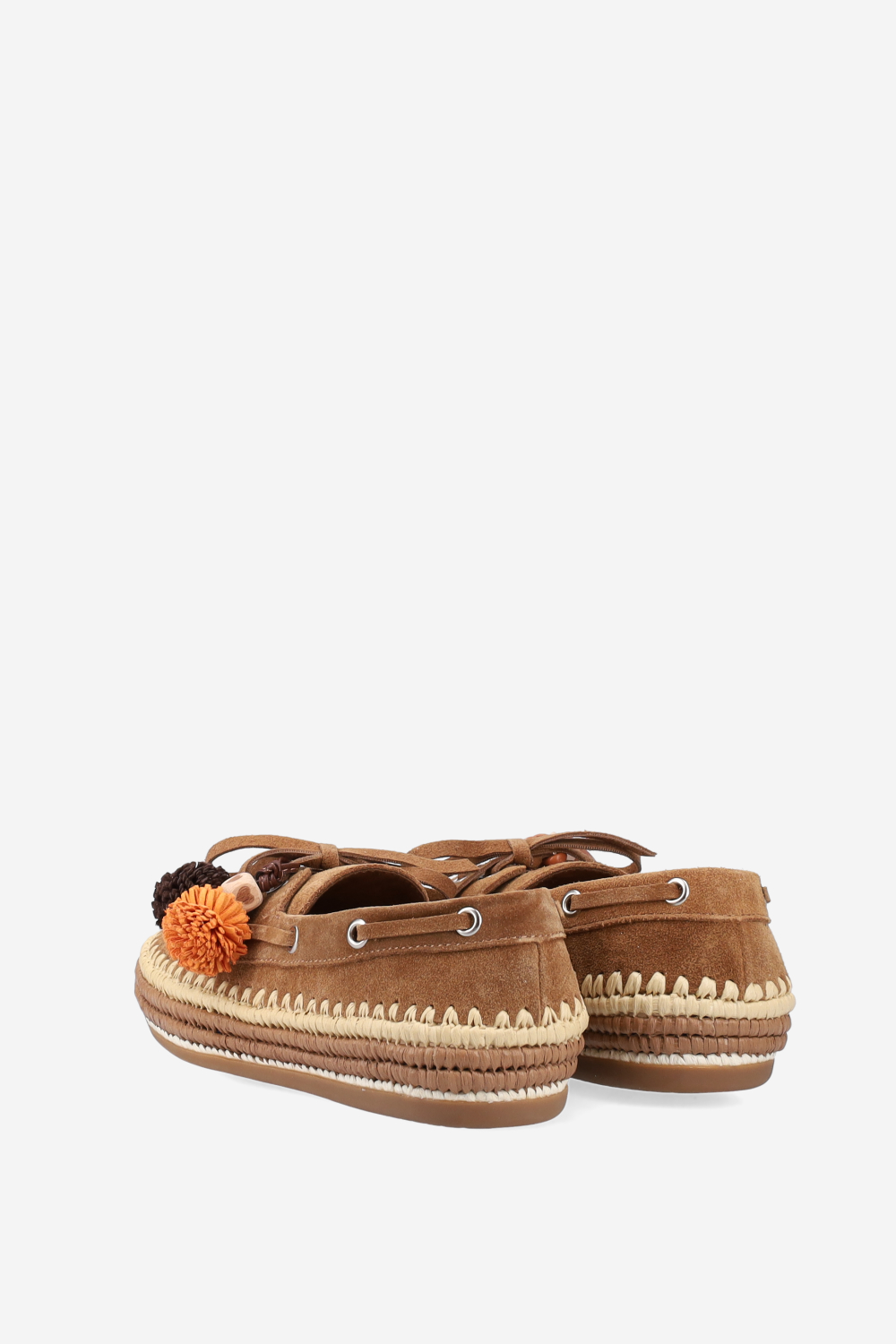 Raffia trimmed suede espadrilles