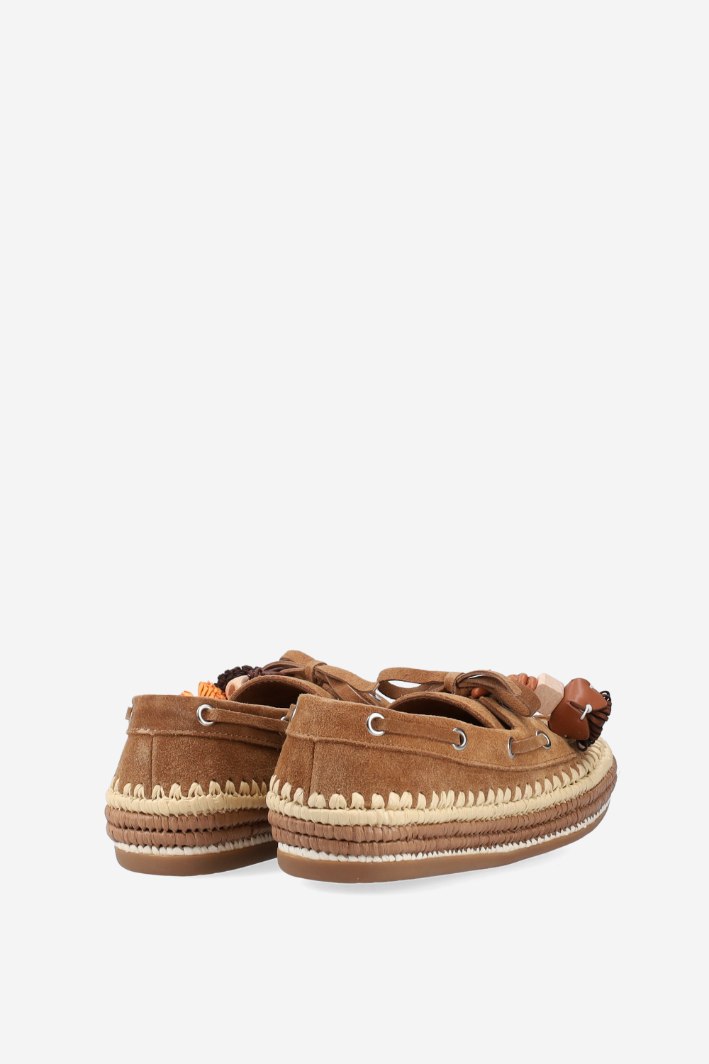 Raffia trimmed suede espadrilles