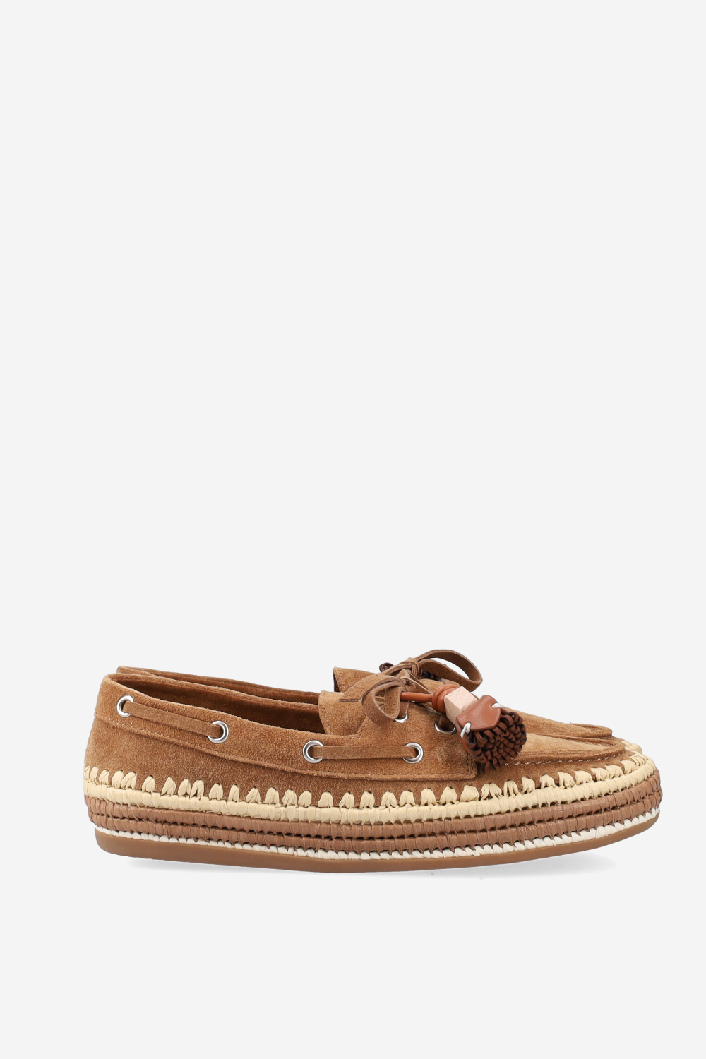 Raffia trimmed suede espadrilles