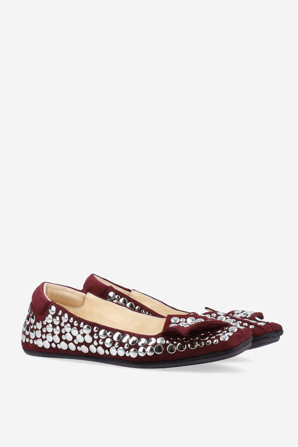 Cake studded suede ballerinas