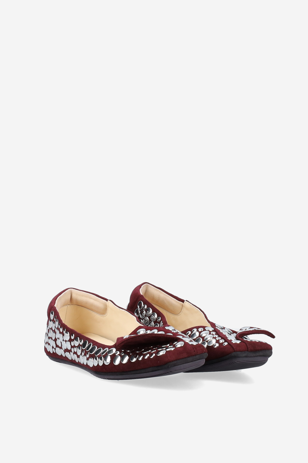 Cake studded suede ballerinas